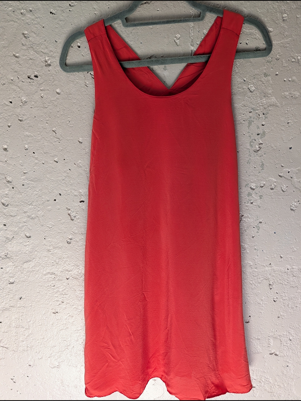 Cynthia Rowley 100% Silk Coral Red Shift Mini Dress